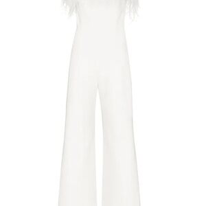 16Arlington Taree feather-trim strapless jumpsuit